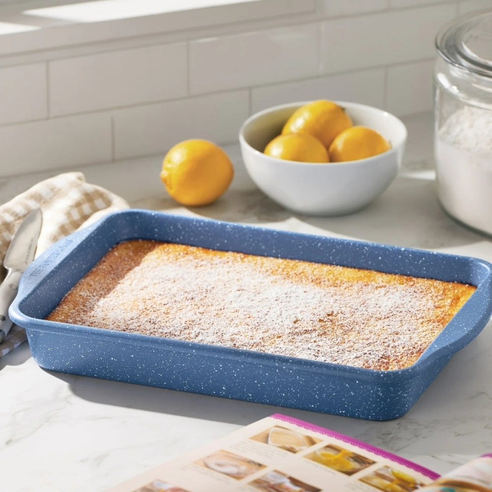 💜 New 2025vThe Pioneer Woman Blue Speckled Nonstick Cake Pan